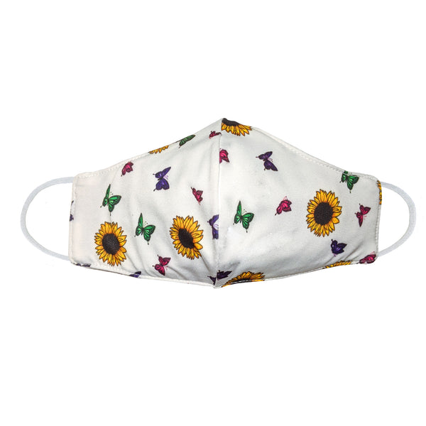 Youth Sunflower Butterfly Face Mask