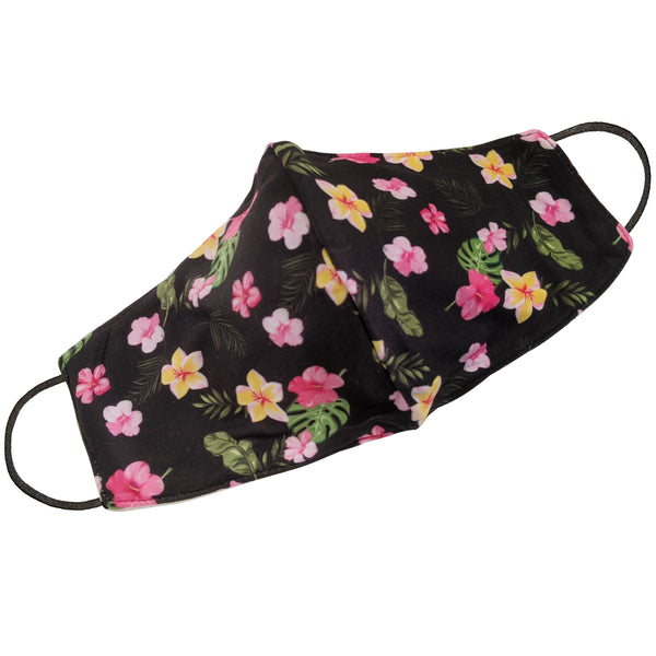 Youth Black Floral Face Mask