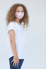 Youth Pink Roses Face Mask