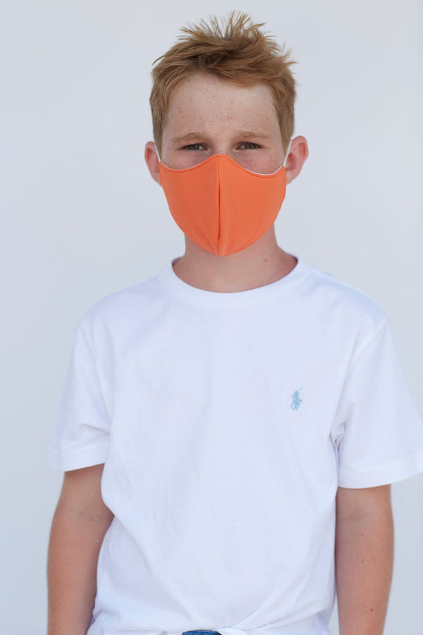 Youth Solid Orange Face Mask
