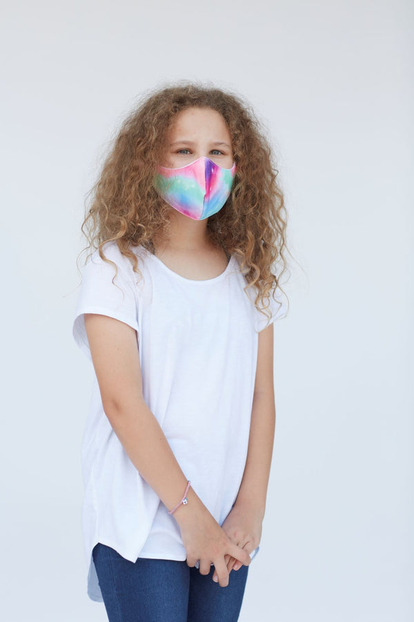 Youth Rainbow Tie Dye Face Mask
